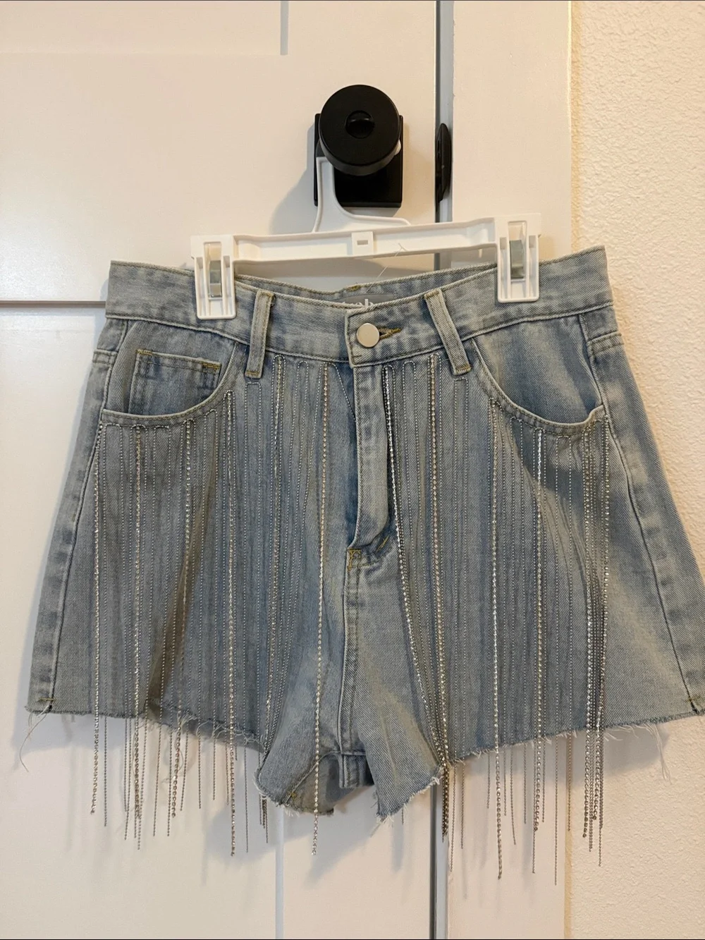 Denim Fringe Shorts